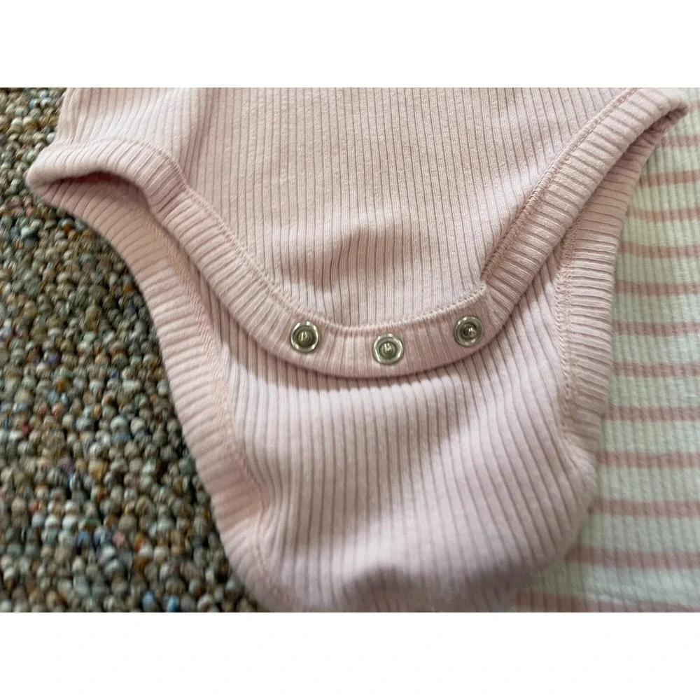 Old Navy Girls Pink & Striped Ridged Outfit 6-12M